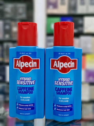 شامپو ضدریزش و آبرسان هیبرید کافئین آلپسین Alpecin Hybrid Caffeine حجم 250 میل
