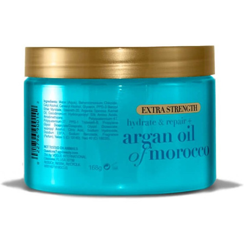 ماسک مو روغن آرگان مراکش OGX او جی ایکس 168 گرم و 300 میل| بدون سولفات، مرطوب کننده عمیق و نرم کننده OGX Extra Strength Hydrate & Repair Argan Oil of Morocco Mask 168g