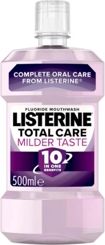 دهانشویه آنتی باکتریال Listerine Total Care با طعم ملایم تر (صفر الکل) (500 میلی لیتر)