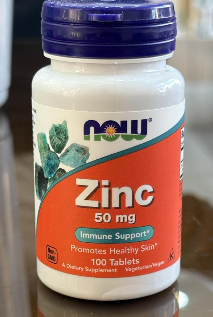 قرص زینک 50 میلی‌گرم ناو NOW Zinc 50 mg بسته 100 عددی | تقویت سیستم ایمنی و سلامت پوست